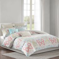 Echo Design Cyprus Comforter Set Twin Size - Aqua, Blush, Demask  3 Piece Bed Sets  100% Cotton Sateen Teen Bedding for Girls Bedroom