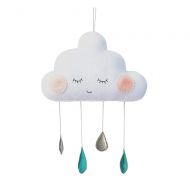 Echo Paths Baby Mobile Cloud Raindrop Nursery Wall Ceiling Crib Decoration Decor White-Green M