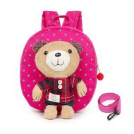 EchoFun Toddler Safety Harness Children Backpack Toddler School Bag Rucksack Children Shoulder Bag with Detachable Soft Toy Reins (Rose Red Plaid)