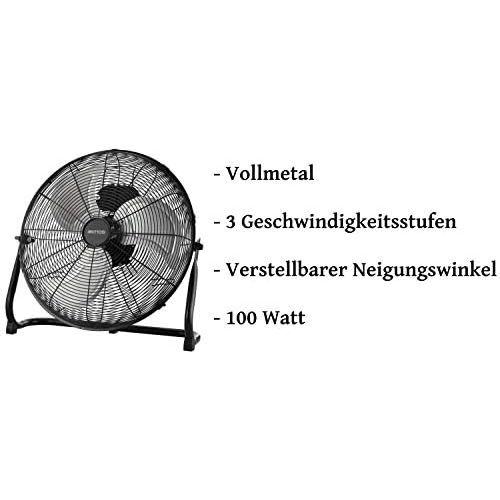  [아마존베스트]Echos Floor fan | Diameter 46 cm | 102 m3/min air flow | 1,350 rpm | 3 speed settings | power wind machine | air cooler | floor fan | room cooler | floor fan | fan.