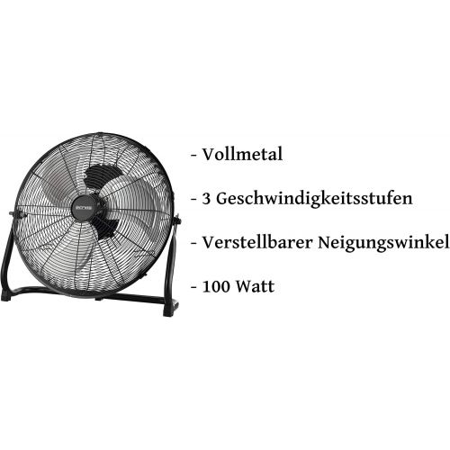  [아마존베스트]Echos Floor fan | Diameter 46 cm | 102 m3/min air flow | 1,350 rpm | 3 speed settings | power wind machine | air cooler | floor fan | room cooler | floor fan | fan.