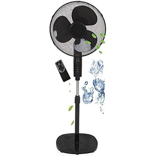  [아마존베스트]Echos Floor Fan with Remote Control Diameter 41 cm 55 Watt Oscillating 3 Modes 3 Levels LED Display 7.5 h Timer Quiet Operation Fan Tower Fan Air Cooler Floor Fan