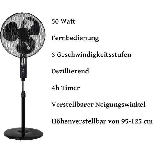  [아마존베스트]Echos Floor Fan with Remote Control Diameter 41 cm 55 Watt Oscillating 3 Modes 3 Levels LED Display 7.5 h Timer Quiet Operation Fan Tower Fan Air Cooler Floor Fan