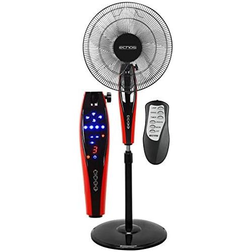  [아마존베스트]Echos Floor Fan with Remote Control Diameter 42 cm 5-Way Propeller Blade 45 Watt Oscillating LED Display 7.5 h Timer Quiet Operation Fan Tower Fan Air Cooler Floor Fan