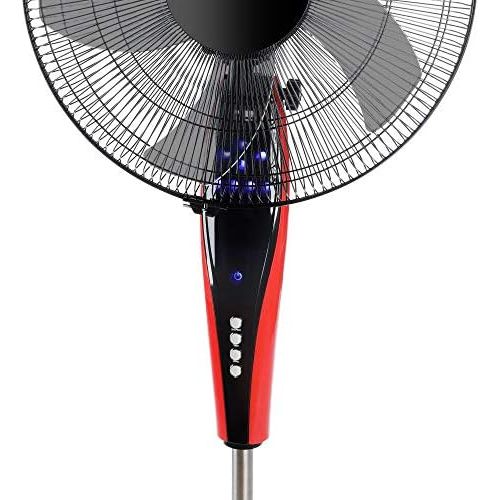  [아마존베스트]Echos Floor Fan with Remote Control Diameter 42 cm 5-Way Propeller Blade 45 Watt Oscillating LED Display 7.5 h Timer Quiet Operation Fan Tower Fan Air Cooler Floor Fan