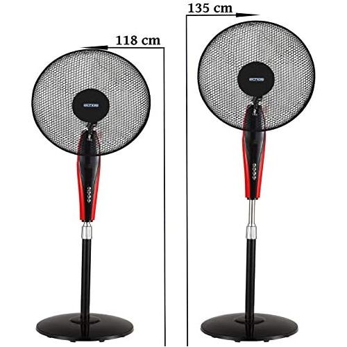  [아마존베스트]Echos Floor Fan with Remote Control Diameter 42 cm 5-Way Propeller Blade 45 Watt Oscillating LED Display 7.5 h Timer Quiet Operation Fan Tower Fan Air Cooler Floor Fan