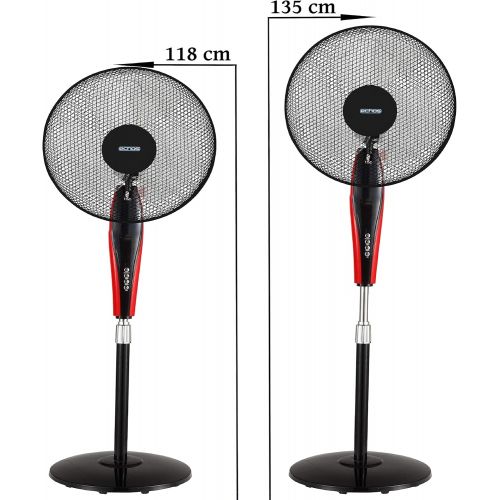  [아마존베스트]Echos Floor Fan with Remote Control Diameter 42 cm 5-Way Propeller Blade 45 Watt Oscillating LED Display 7.5 h Timer Quiet Operation Fan Tower Fan Air Cooler Floor Fan