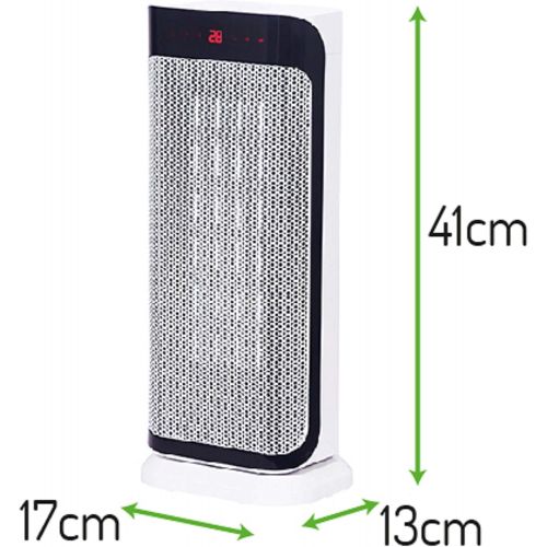  [아마존베스트]Echos Ceramic Fan Heater | 3 Levels Cold 1000 2000 Watt | Oscillating | 8 h Timer | Remote Control | Temperature Display | Temperature Setting from 10 - 35 °C | Heater | Electric Heater