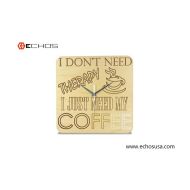 /EchosWoodDesign Coffee, Coffee Clock, Coffee Decor, Kitchen Decor, Coffee Wall Clock, Modern Wall Clock, Funny Gift, Anniversary Gift, Boyfriends Gifts