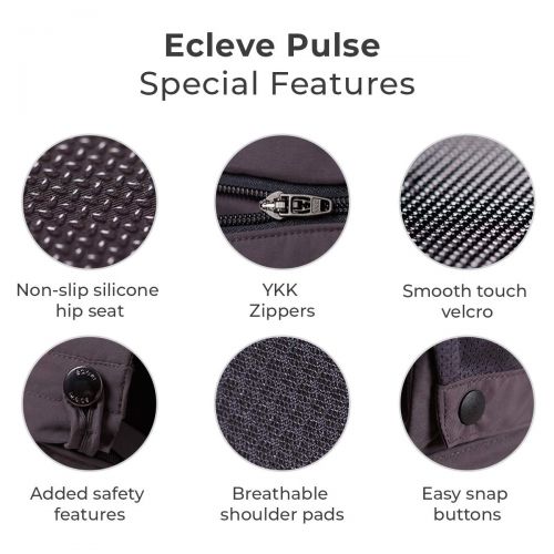  Ecleve EECLEVE Pulse Ultimate Comfort Hip Seat Baby Carrier  Award-Winning 9 Position Front & Back Carry ...