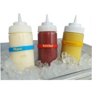 Eco Smart Labels Squeeze Bottle Labels: Clearly Identify each Condiment Container: Squeeze Bottle or FIFO: Condiment Kit C: 10 Ket, 10 Must, 10 Mayo