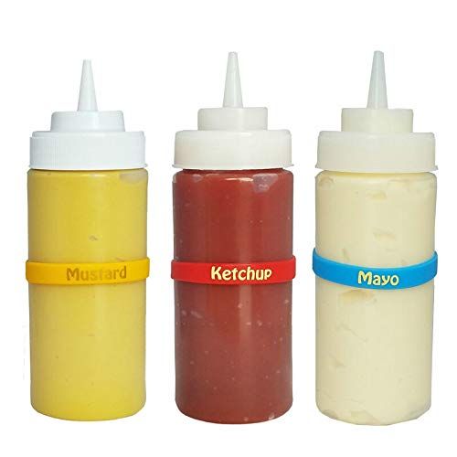  Eco Smart Labels Squeeze Bottle Labels: Clearly Identify each Condiment Container: Squeeze Bottle or FIFO: Condiment Kit C: 10 Ket, 10 Must, 10 Mayo