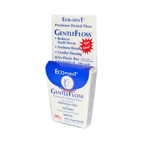  Eco-dent Gentlefloss Premium Dental Floss Mint - 100 Yards - Case Of 6