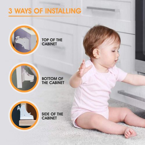  [아마존핫딜][아마존 핫딜] Eco-Baby Child Safety Magnetic Cabinet and Drawer Locks for Proofing Kitchen 12 Pack Child Latches
