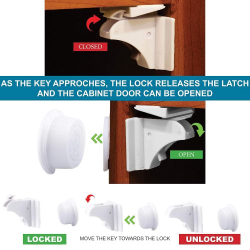  [아마존베스트]Eco-Baby Child Safety Cabinet and Drawer Locks for Proofing Kitchen 6 Pack Latches