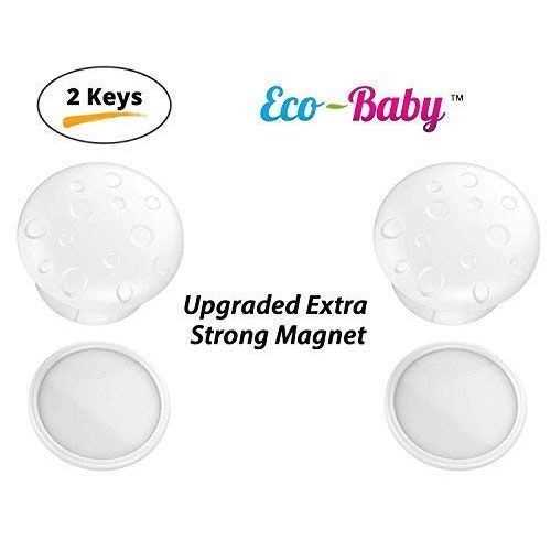  [아마존베스트]Eco-Baby Universal Replacement Keys for Magnetic Cabinet Locks Child Safety for Drawers and Cabinets - Child Proof Cabinet Locks (2 Keys Only)
