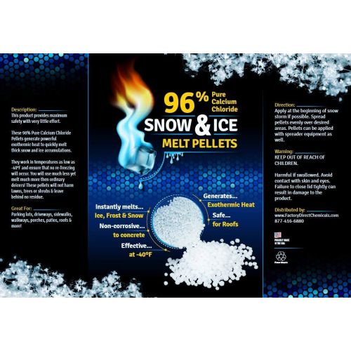  EcoClean Solutions 96% Pure Calcium Chloride SNOW & ICE Melt Pellets - 25 lb