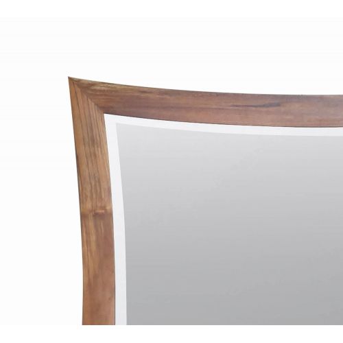  EcoDecors Curvature Teak Framed 24x35 Wall Mirror in Natural Teak