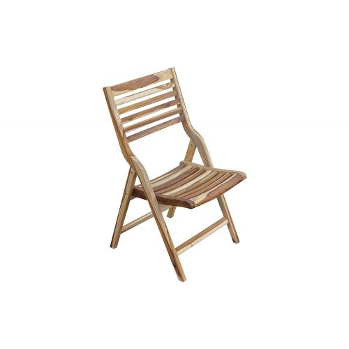  EcoDecors Mid-Century Modern Indoor/Outdoor Teak Folding Dining Chair