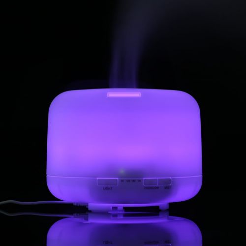  Ecogecko EcoGecko Mr Mister 500ML Ultrasonic Aromatherapy Essential Oil Air Diffuser, Cool Mist Humidifer with 7 Color LED Light, Waterless Auto Shut-Off