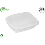 EcoQuality Meal Prep Containers [450 Pack] Rectangle Containers with Lids, Food Storage Bento Box, Microwavable, Premium Bowl, Stir Fry | Lunch Boxes | BPA Free | Freezer/Dishwashe