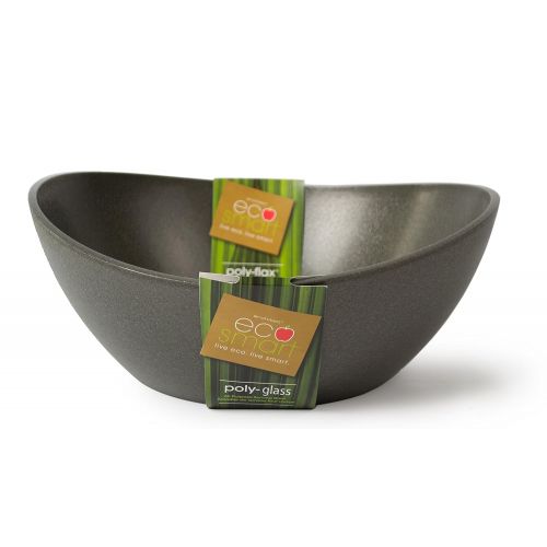  EcoSmart PolyGlass Serving Bowl, Black, 7qt, Recycled Plastic and Glass, Made in the USA by Architec