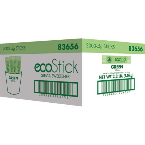  EcoStick ecoStick Zero Calorie Sweetener, Green Stevia, 2000 Count