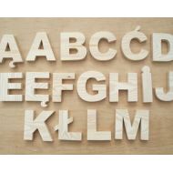 EcoWoodyGoody Large Polish Alphabet, Wooden Alphabet, Polish Letters, Wooden Alphabet Letters, Alphabet Puzzle, Wooden Letters