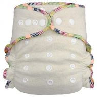 Ecoable Fitted Cloth Diaper: Overnight Diaper with 2 Cotton Hemp Inserts, One Size with Snap Buttons