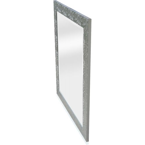  Wall Beveled Mirror Framed - Bedroom or Bathroom Rectangular frame Hangs Horizontal & Vertical By EcoHome (16X20, Silver)