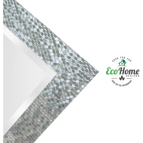  Wall Beveled Mirror Framed - Bedroom or Bathroom Rectangular frame Hangs Horizontal & Vertical By EcoHome (16X20, Silver)