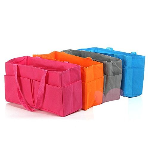  Ecokaki(TM) Mummy Tote Bag Baby Portable Travel Diaper Nappy Storage Insert Organizer Bag Tote with Separate Pockets, Orange