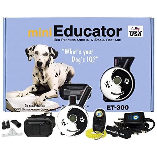  Ecollar E-Collar - ET-300ZEN - 12 Mile Remote Waterproof Trainer Mini Educator - Static, Vibration and Sound Stimulation Collar with PetsTEK Dog Training Clicker