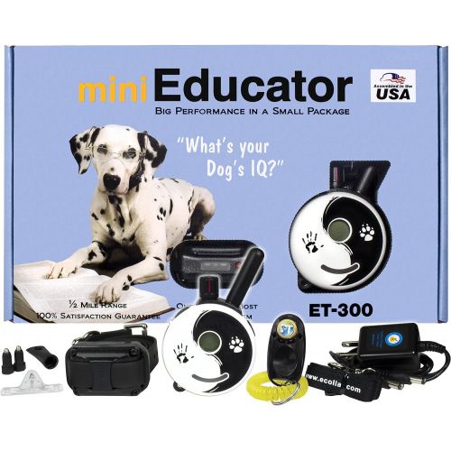  Ecollar E-Collar - ET-300ZEN - 12 Mile Remote Waterproof Trainer Mini Educator - Static, Vibration and Sound Stimulation Collar with PetsTEK Dog Training Clicker