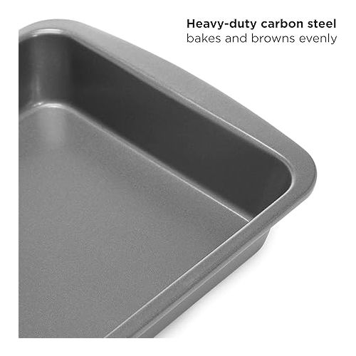  Ecolution EIOGY-1204 Toaster Oven Bakeware 4Piece Set | Nonstick Heavy Duty Carbon Steel,Gray