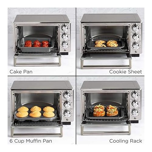  Ecolution EIOGY-1204 Toaster Oven Bakeware 4Piece Set | Nonstick Heavy Duty Carbon Steel,Gray