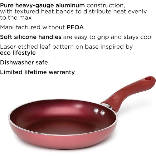  [아마존베스트]Ecolution Evolve Non-Stick Fry Pan PFOA Free Hydrolon Non-Stick -Pure Heavy-Gauge Aluminum with a Soft Silicone Handle