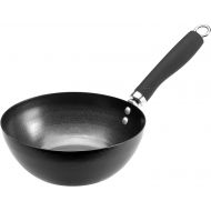 Ecolution Non-Stick Carbon Steel Wok with Soft Touch Riveted Handle, 8,Black