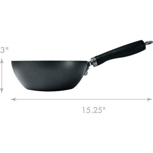  [아마존베스트]Ecolution Non-Stick Carbon Steel Wok with Soft Touch Riveted Handle, 8,Black
