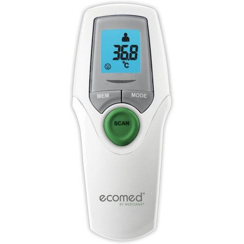  Ecomed TM-65E digitales Infrarot-Fieberthermometer fuer Baby, Kinder und Erwachsene, oral, axillar oder rektal, Umgebungstemperatur und Fluessigkeitstemperatur