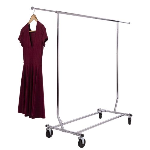  Econoco Adjustable Collapsible Rolling Rack Portable Clothing Rack  for Residential and Commercial Use