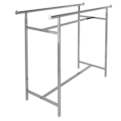  Econoco - Adjustable Double Bar Rectangular Hangrail Rack in Chrome