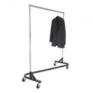 Econoco Commercial Garment Rack (Z Rack) - Rolling Clothes Rack, Z Rack With KD Construction With Durable Square Tubing, Commercial Grade Clothing Rack, Heavy Duty Chrome Commercia