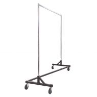 Econoco Commercial Garment Rack Z Rack - Rolling Clothes Rack, Z Rack With KD Construction With Durable Square Tubing, Commercial Grade Clothing Rack, Heavy Duty Chrome Commercial Garment