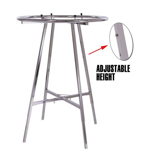  Econoco Round Chrome Rack For Clothes, Round Garment Rack, Display Retail Rack, Adjustable Round Rack, Adjustable Height, 36 Inches Diameter