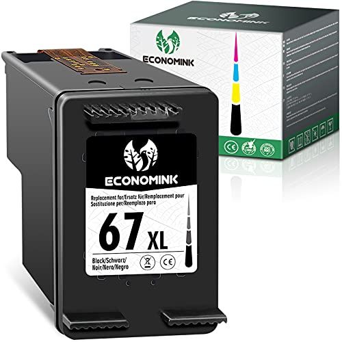  Economink Remanufactured Ink Cartridge Replacement for HP 67 67XL Black for DeskJet 2700 2725 2752 2755 2732 Plus 4100 4152 4155 4140 Envy 6000 6055 6052 Pro 6400 6452 6455 Printer