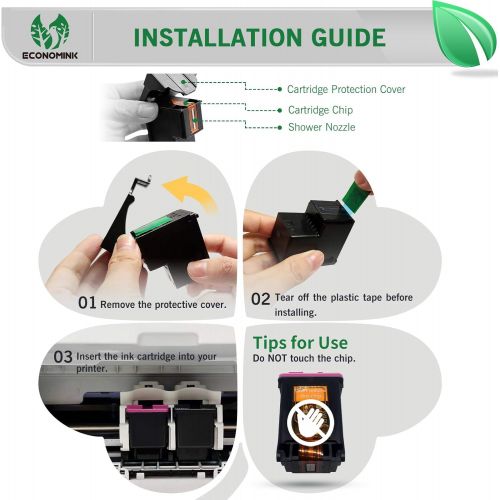  Economink Remanufactured Ink Cartridge Replacement for HP 67 67XL Black for DeskJet 2700 2725 2752 2755 2732 Plus 4100 4152 4155 4140 Envy 6000 6055 6052 Pro 6400 6452 6455 Printer