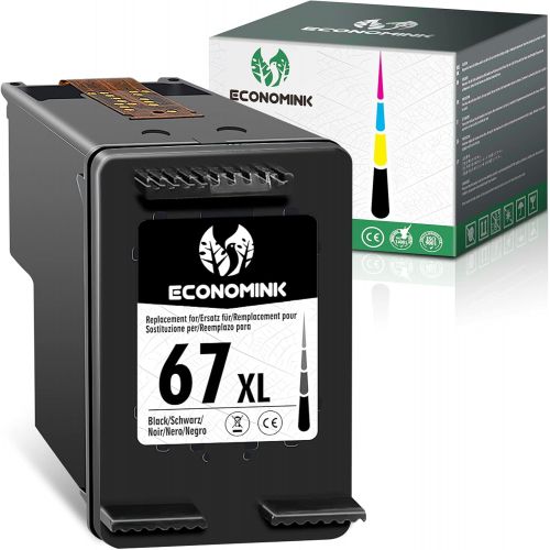  Economink Remanufactured Ink Cartridge Replacement for HP 67 67XL Black for DeskJet 2700 2725 2752 2755 2732 Plus 4100 4152 4155 4140 Envy 6000 6055 6052 Pro 6400 6452 6455 Printer