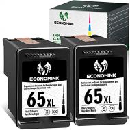 Economink Remanufactured 65 Black Ink Cartridge, Replacement for HP 65XL for Envy 5055, 5052, 5012, 5010, 5020, 5030, DeskJet 2600, 2622, 2652,3722,3755,3752,2635,2636,2655 AMP 120,100, Prin