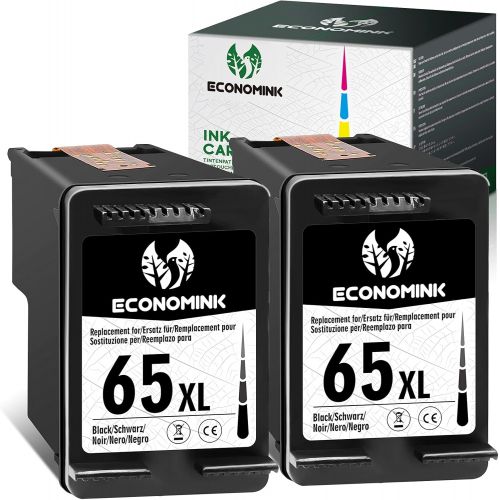  Economink Remanufactured 65 Black Ink Cartridge, Replacement for HP 65XL for Envy 5055, 5052, 5012, 5010, 5020, 5030, DeskJet 2600, 2622, 2652,3722,3755,3752,2635,2636,2655 AMP 120,100, Prin